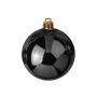 Christmas baubles TEODORA, 4 pcs, shiny black, Ø3.9"/10cm