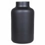 Glass flower vase SIARA, black-matt, 10"/25 cm, Ø 6"/15 cm
