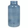 Glass flower vase SIARA, blue-transparent, 12"/30 cm, Ø 6"/15 cm