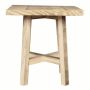 Square wooden stool MAREA, beige, 10"/25,5 cm, Ø 9"/24 cm