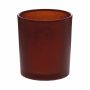 Glass tealight holder MALI, brown matt, 3.2"/8,2 cm, Ø 2.8"/7 cm