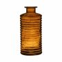 Decorative glass bottle STUART with grooves, orange-brown-transparent, 12.2"/31 cm, Ø 5.7"/14,5 cm