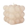 Decorative bubble candle MARAVILLA, cream, 3.3"x3.3"x3.3"/8,5x8,5x8,5cm - Made in Germany