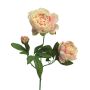 Decorative peony branch MEIRU, apricot-pink, 70cm, Ø9–12cm