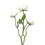 Decorative flower branch, ranunculus JIXIANG, white, 20"/50cm