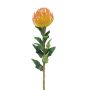 Artificial flower pincushion – Protea XIFANG, orange-yellow, 75 cm, Ø10 cm