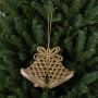 Acrylic hanging ornament Bells SCOUT, glitter, gold, 4.3"x1.2"x3.1"/11x3x8cm