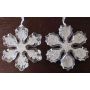 Acrylic hanging ornament snowflake YLVALIE, 2 pieces, glitter, transparent-silver, Ø4"/10cm