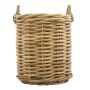 BENIGNO round rattan basket with handles, brown, 59 cm, Ø44 cm