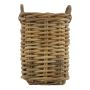 Square rattan basket BENIGNO with handles, brown, 30x30x52cm