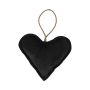 EYRUN velvet heart decorative hanging ornament, hanging cord, black, Ø16cm