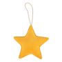 Velvet star decorative hanging ornament EYRUN, hanging cord, yellow, Ø6.3"/16cm