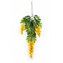 Decorative Wisteria branch LAUREN, flowering, yellow, 33"/85cm