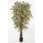 Fake plant Ficus Benjamini DAKU, natural trunks, green-white, 3ft/90cm