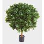 Decorative cherry laurel ball TIBERIUS, natural trunk, fruits, hardly inflammable, 31"/80cm, Ø 24"/60cm