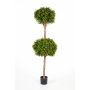 Artificial boxwood 2-ball set TOM, real trunk, 5ft/160cm, Ø20"/50cm