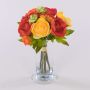 Artificial ranunculus bouquet TONIE, yellow-orange, 20cm, Ø20cm