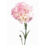 Artificial flower carnation VANERA, pink-white, 24"/60cm, Ø 3.1"/8cm