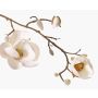 Decorative magnolia branch KOSTAS, white, 55cm, Ø6–8cm