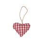 FANNAR heart-shaped decorative hanger, made of cotton, checked, red and white, Ø10cm