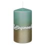 Sentiment candle JARDENA, favourite person in German, reseda-gold, 5.1"/13cm, Ø2.8"/7cm, 52h