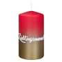 Sentiment candle JARDENA, favourite person in German, antique red-gold, 5.1"/13cm, Ø2.8"/7cm, 52h