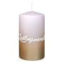 Sentiment candle JARDENA, favourite person in German, pale pink-gold, 5.1"/13cm, Ø2.8"/7cm, 52h