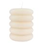 Pillar candle MONISHA with horizontal grooves, cream, 4.3"/11cm, Ø3.5"/9cm, 69h - Made in Germany