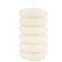 Pillar candle MONISHA with horizontal grooves, cream, 6"/15cm, Ø3.5"/9cm, 69h - Made in Germany