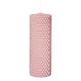 Pillar candle OSTARA in honeycomb look, dusky pink, 6"/15cm, Ø2"/5cm, 37h - Made in Germany