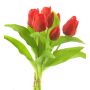 LONA fabric tulip bouquet, red and black, 30cm