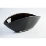 Oval glass bowl KIRA, black, 10"/26cm x 4.7"/12cm
