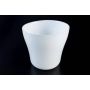 Small flower pot / plant container JACOB in glass, white, 4.92"/12,5cm, Ø5.12"/13cm