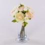 Artificial ranunculus bouquet TONIE, white and pink, 20cm, Ø20cm