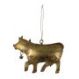 VALDIMAR metal decorative cow hanging ornament, gold, 16x11cm