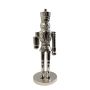 Decorative nutcracker figurine RUNAR, silver, 4.9"x5.9"x16"/12.5x15x41cm