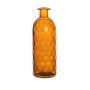 Bottle vase ARANCHA made of glass, honeycomb pattern, orange-brown-clear, 8"/20cm, Ø2.8"/7cm