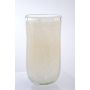 Small oval-shaped cylinder vase LUXOR, cream, handmade, 10.04"/25.5cm