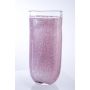 Small oval-shaped cylinder vase LUXOR, rose-coloured, handmade, 10.04"/25.5cm