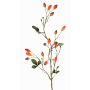 Artificial wild rose branch ZERBST with rose hips, orange-red, 31"/80cm