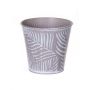FABIONALTA flower pot with leaf pattern, zinc, taupe and white, 9.3 cm, Ø10 cm