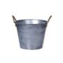 BIMETO round plant pot with handles, zinc, silver, 18.5 cm, Ø22.5 cm