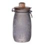 Preserving jar ANNEDORE with dinner candle holder, frosted look, grey, 24,5cm, Ø11,5cm