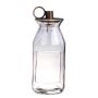 Candleholder NENEKONI on glass bottle, handle, clear-bronze, 8"/21,5cm, Ø3.7"/9,5cm