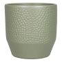 Flowerpot BIHAM, ceramic, hammered pattern, olive green matt, 5.2"/13,2cm, Ø5.3"/13,5cm