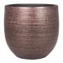 Ceramic pot AGAPE with texture, copper, 9"/22cm, Ø9"/24cm