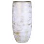 Ceramic flower vase AETIOS, colour gradient, white-gold, 14"/35cm, Ø7"/18cm