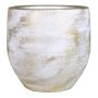 Ceramic flower pot AETIOS, colour gradient, white-gold, 6"/16cm, Ø7"/17cm