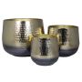 Metal flower pot BIMBA, 3 pieces, gold, 6"-12"/16-31cm, Ø8"-15"/21-39cm