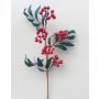 Artificial rowan branch BERNFRIEDE with fruits, red, 22"/55cm